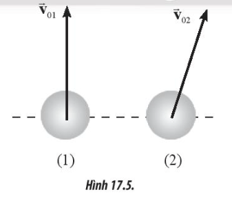 Hai vật nhỏ giống hệt nhau được ném với cùng tốc độ ban đầu tại cùng một độ cao như Hình 17.5.